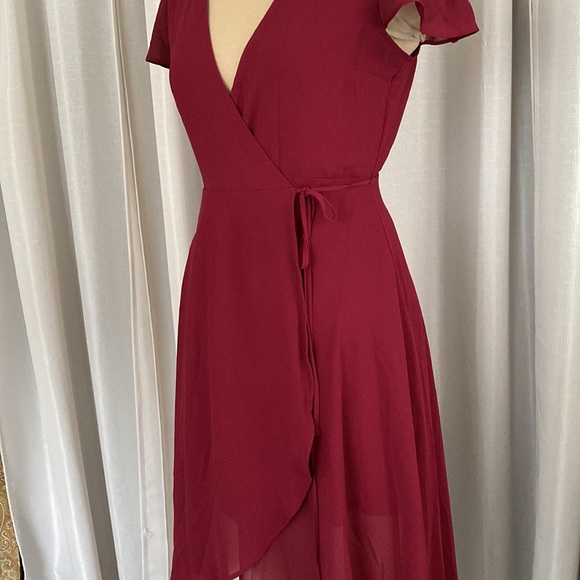 Burgundy wrap dress - Picture 6 of 14